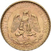 Mexico, 2 Pesos, 1945, Mexico City, Gold, AU(55-58), KM:461