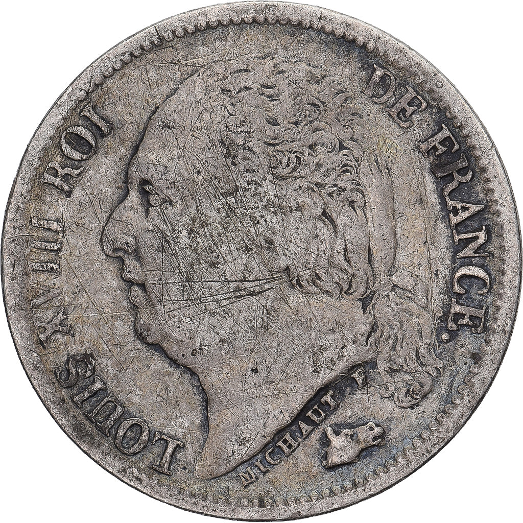 Frankreich, Louis XVIII, 1/2 Franc, Louis XVIII, 1822, Paris, Silber, S+