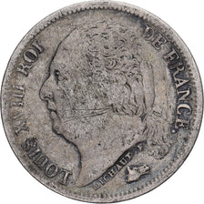 France, Louis XVIII, 1/2 Franc, Louis XVIII, 1822, Paris, Silver, VF(30-35)