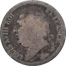 France, Louis XVIII, 1/2 Franc, Louis XVIII, 1822, Paris, Silver, VF(20-25)