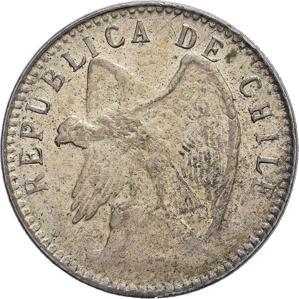 Chile, 5 Centavos, 1913, Santiago, Srebro, AU(55-58), KM:155.2a