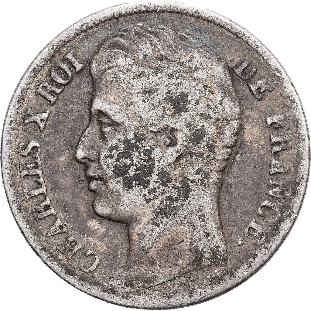 França, 1/2 Franc, Charles X, 1828, Paris, Prata, VF(20-25), KM:723.1