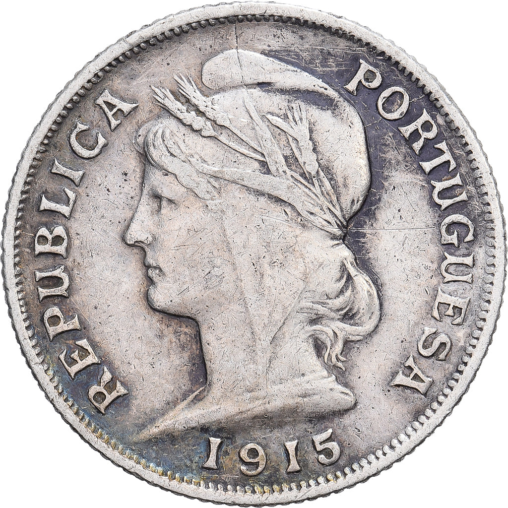 Portugal, 10 Centavos, 1915, Lisbon, Srebro, EF(40-45), KM:563