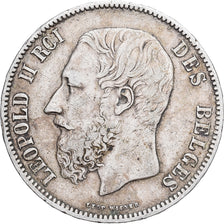 Belgique, Leopold II, 5 Francs, 5 Frank, 1876, Bruxelles, Argent, TTB, KM:24