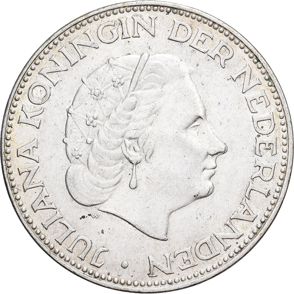 Netherlands, Juliana, 2-1/2 Gulden, 1960, Utrecht, Silver, EF(40-45), KM:185