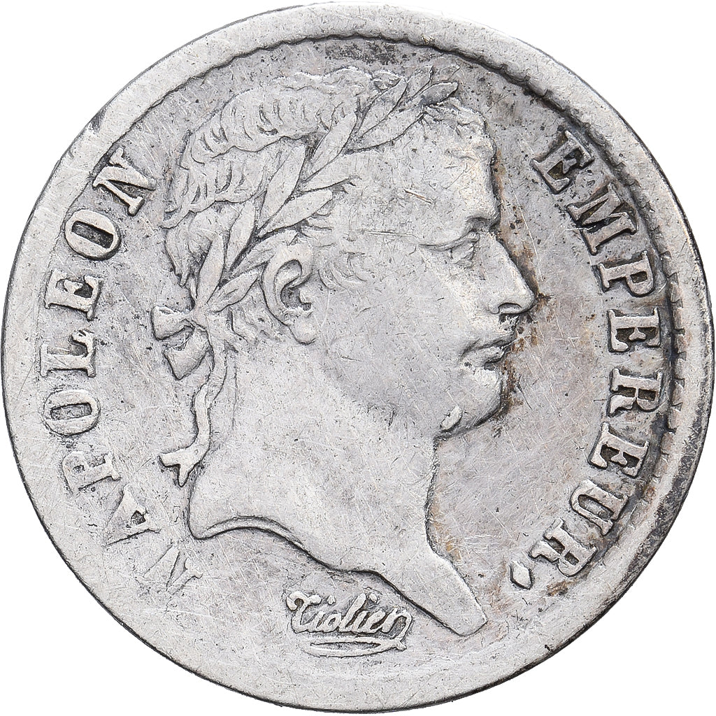 França, 1/2 Franc, Napoléon I, 1808, Paris, Prata, VF(30-35), KM:680.1