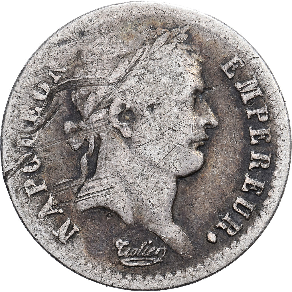 Francja, 1/2 Franc, Napoléon I, 1808, Rouen, Srebro, VF(30-35), KM:680.2