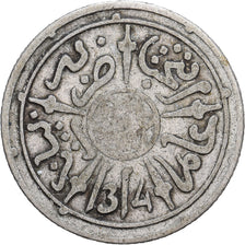 Maroc, 'Abd al-Aziz, 1/2 Dirham, 1896 (AH 1314), Paris, Argent, TB+, KM:9.2