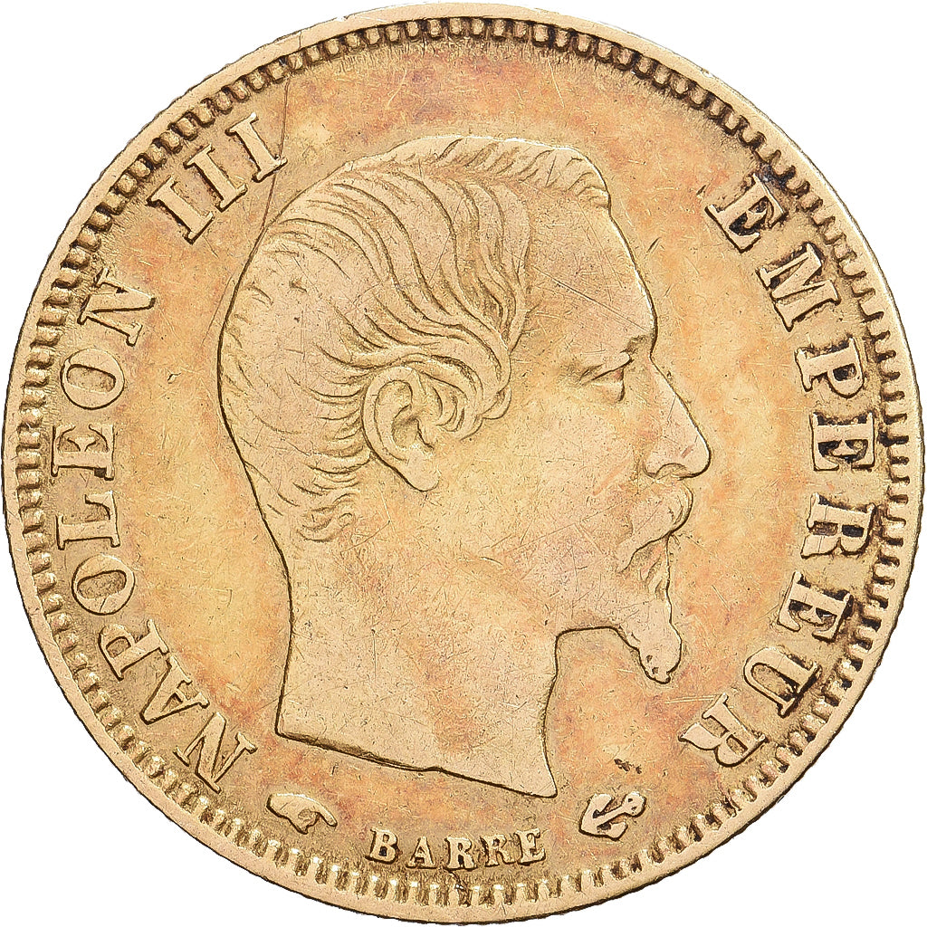 France, Napoleon III, 5 Francs, Napoléon III, 1859, Paris, Gold, VF(30-35)