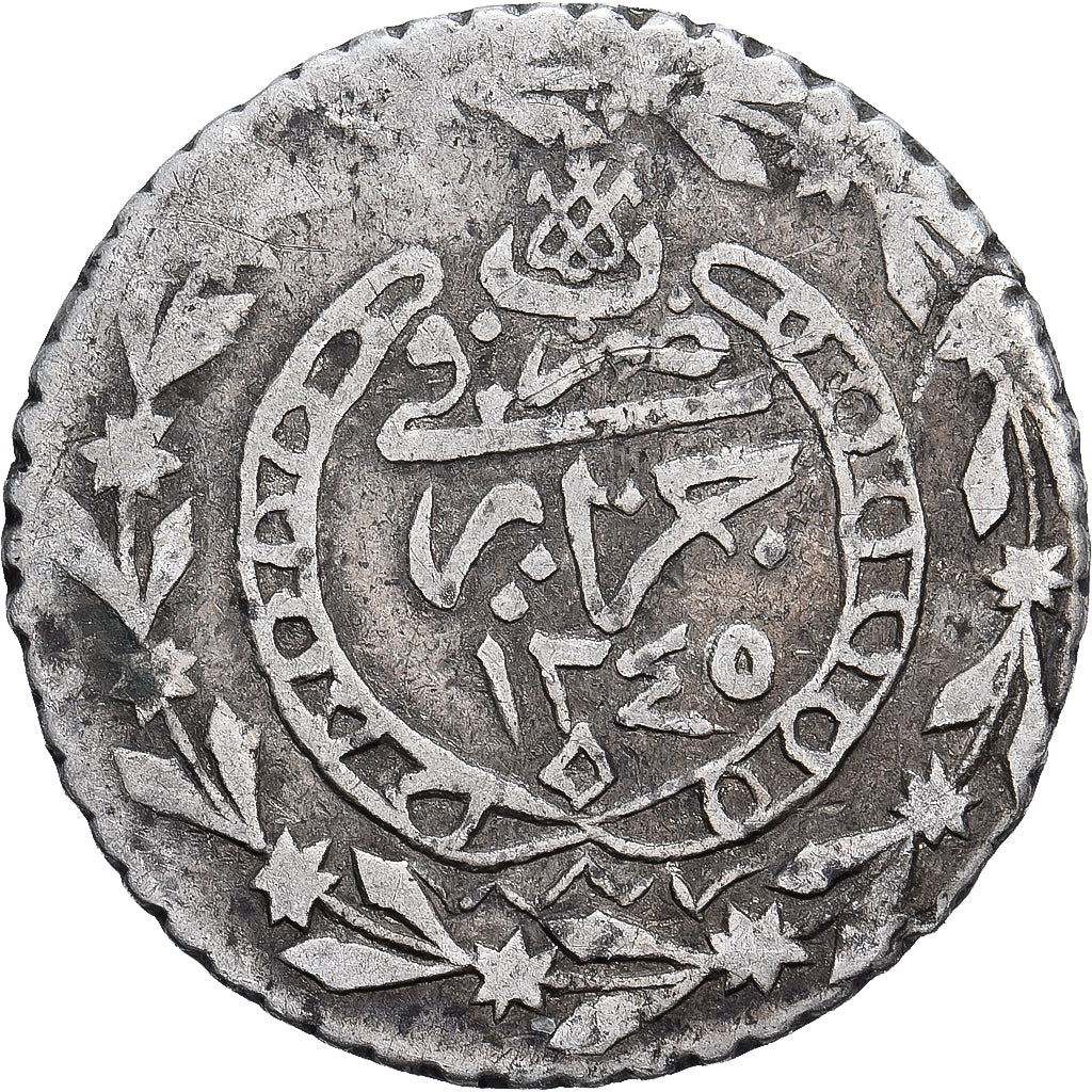 Algieria, ALGIERS, Mahmud II, 1/6 Budju, Tugrali-ness-flik, 1829 (AH 1245)