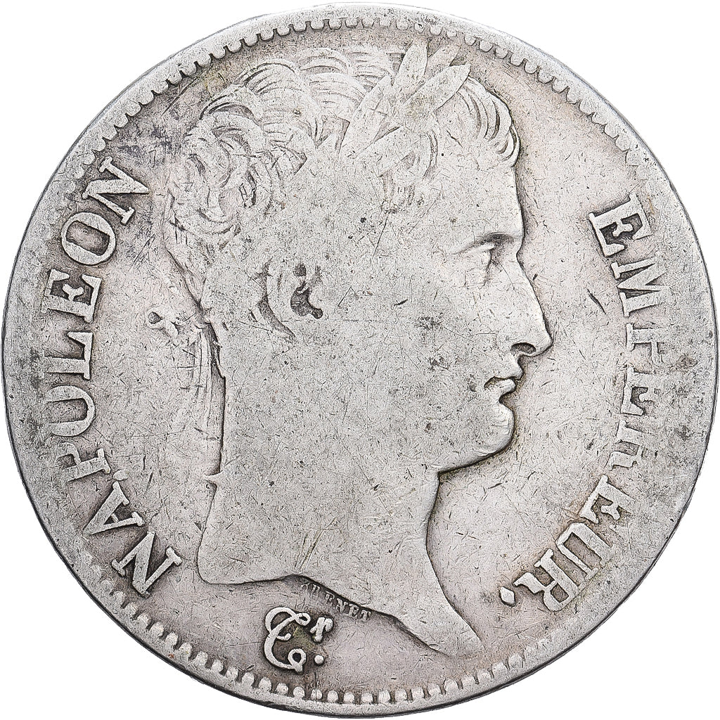Francia, 5 Francs, Napoléon I, 1808, Paris, Plata, BC+, KM:686.1