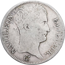 Francia, 5 Francs, Napoléon I, 1808, Paris, Plata, BC+, KM:686.1