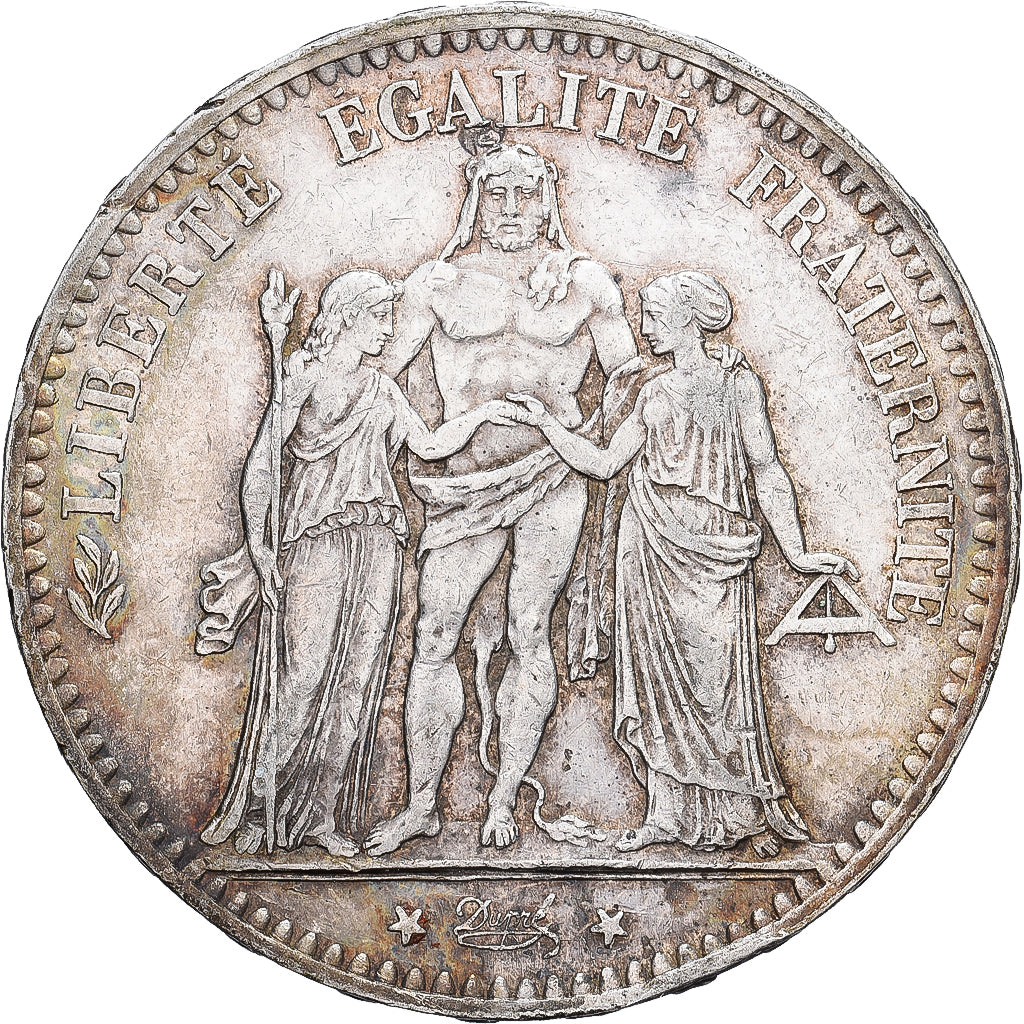 França, 5 Francs, Hercule, 1876, Paris, Prata, EF(40-45), KM:820.1