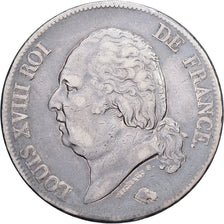 França, Louis XVIII, 5 Francs, Louis XVIII, 1821, Paris, Prata, EF(40-45)