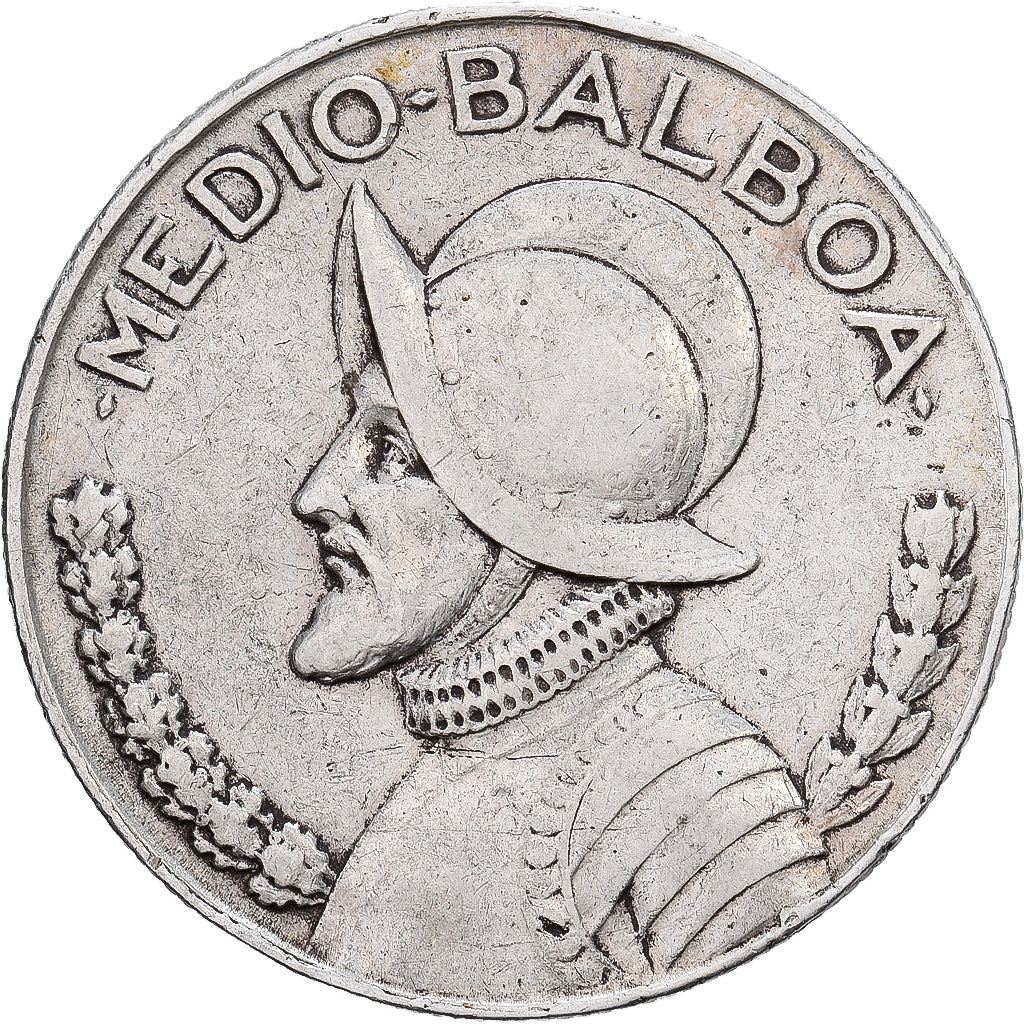 Panama, 1/2 Balboa, 1947, Franklin Mint, Silver, VF(30-35), KM:12.1