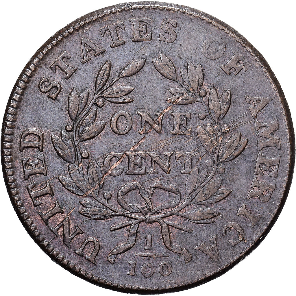 Stati Uniti, Cent, Draped Bust Cent, 1802, Philadelphia, Rame, BB+, KM:22
