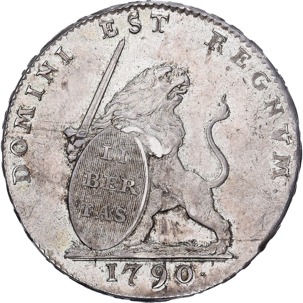 Austrian Netherlands, 3 Florins, 3 Guldens, 1790, Brussels, Silver, AU(55-58)