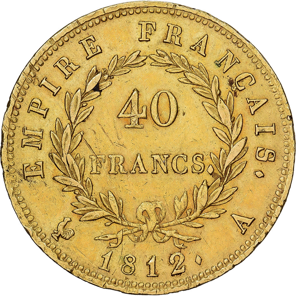 Frankreich, 40 Francs, Napoléon I, 1812, Paris, Gold, SS+, KM:696.1