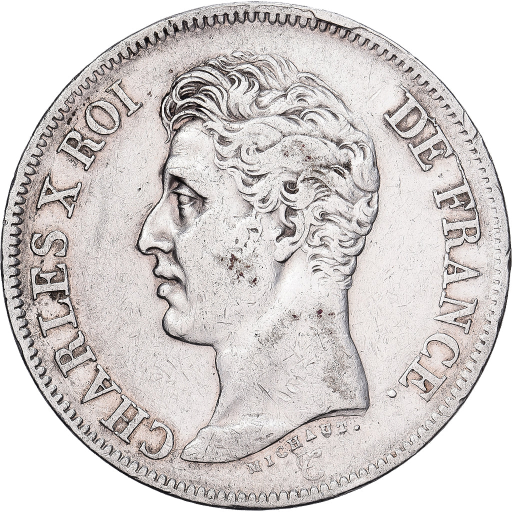 França, 5 Francs, Charles X, 1825, Bayonne, Prata, VF(30-35), KM:720.8