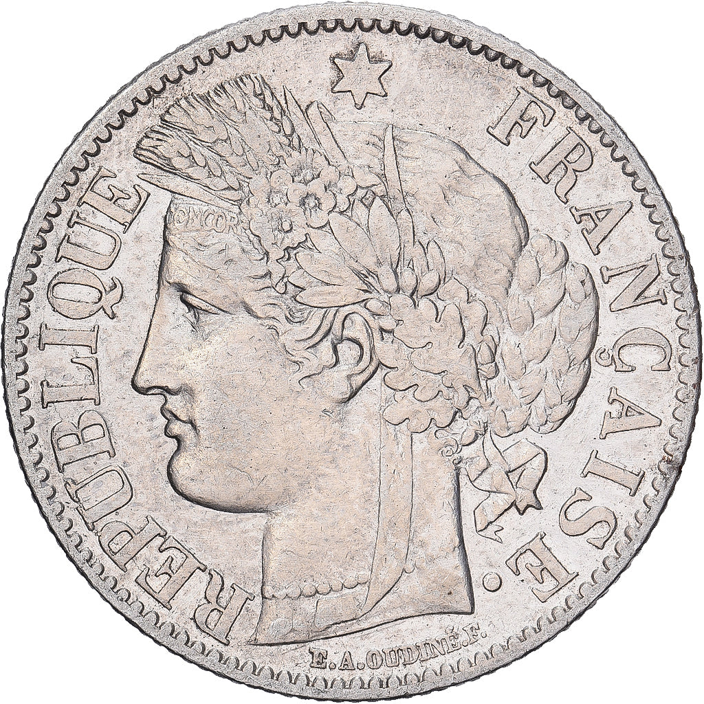 França, 2 Francs, Cérès, 1887, Paris, Prata, EF(40-45), KM:817.1