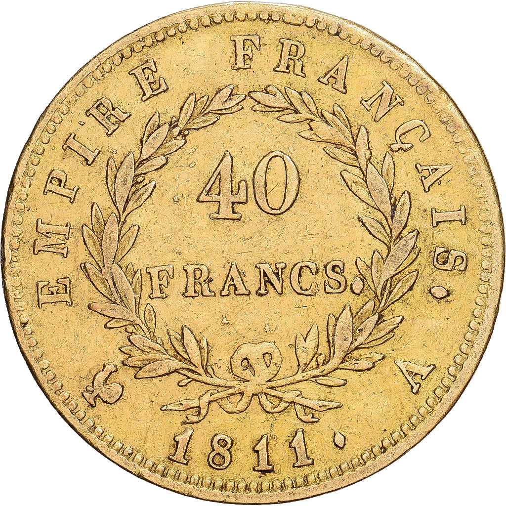 Francia, 40 Francs, Napoléon I, 1811, Paris, Oro, BB, KM:696.1
