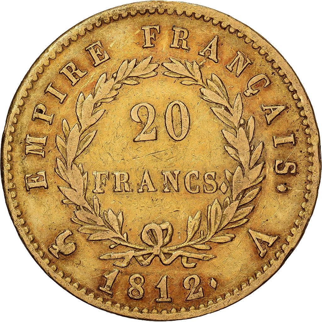 20 Francs, Napoléon I, 1812, Paris, Gold, KM:695.1