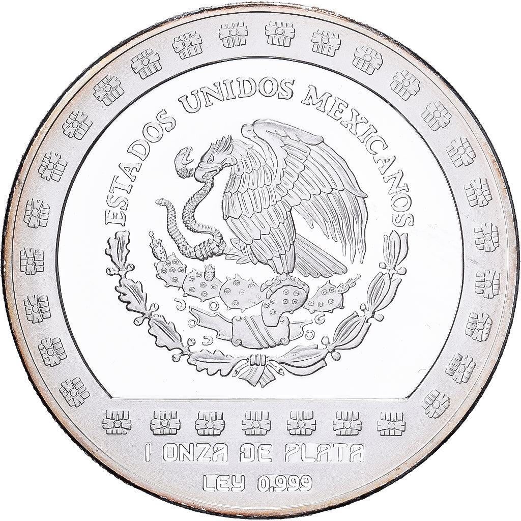 México, 100 Pesos, 1992, Mexico City, Prata, MS(64), KM:564