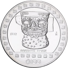 México, 100 Pesos, 1992, Mexico City, Prata, MS(64), KM:563