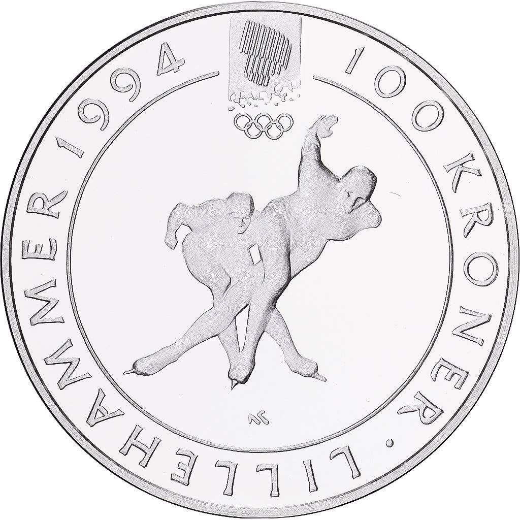 Norway, Olav V, 100 Kroner, 1991, Kongsberg, Silver, MS(64), KM:434