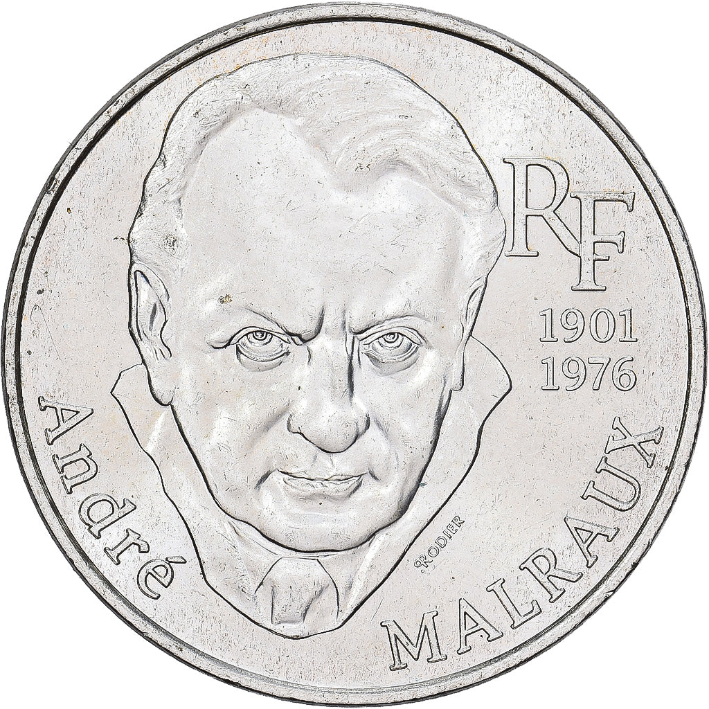 França, 100 Francs, André Malraux, 1997, Paris, Prata, AU(50-53), KM:1188