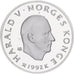 Noruega, Harald V, 50 Kroner, 1992, Kongsberg, Prata, MS(64), KM:439