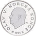 Norway, Olav V, 50 Kroner, 1991, Kongsberg, Silver, MS(64), KM:431