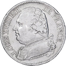 França, Louis XVIII, 5 Francs, Louis XVIII, 1814, Bordeaux, Prata, VF(30-35)