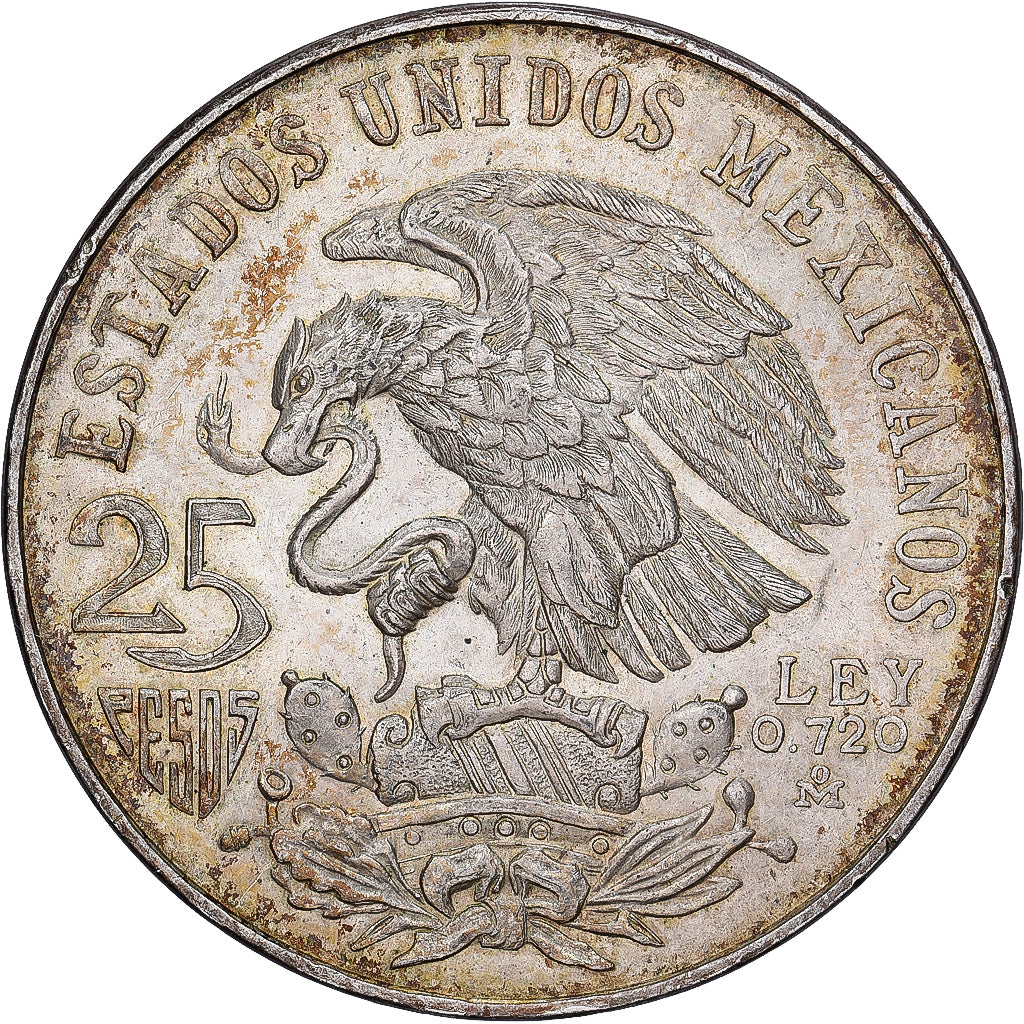 Mexico, 25 Pesos, 1968, Mexico City, Silver, EF(40-45), KM:479.2