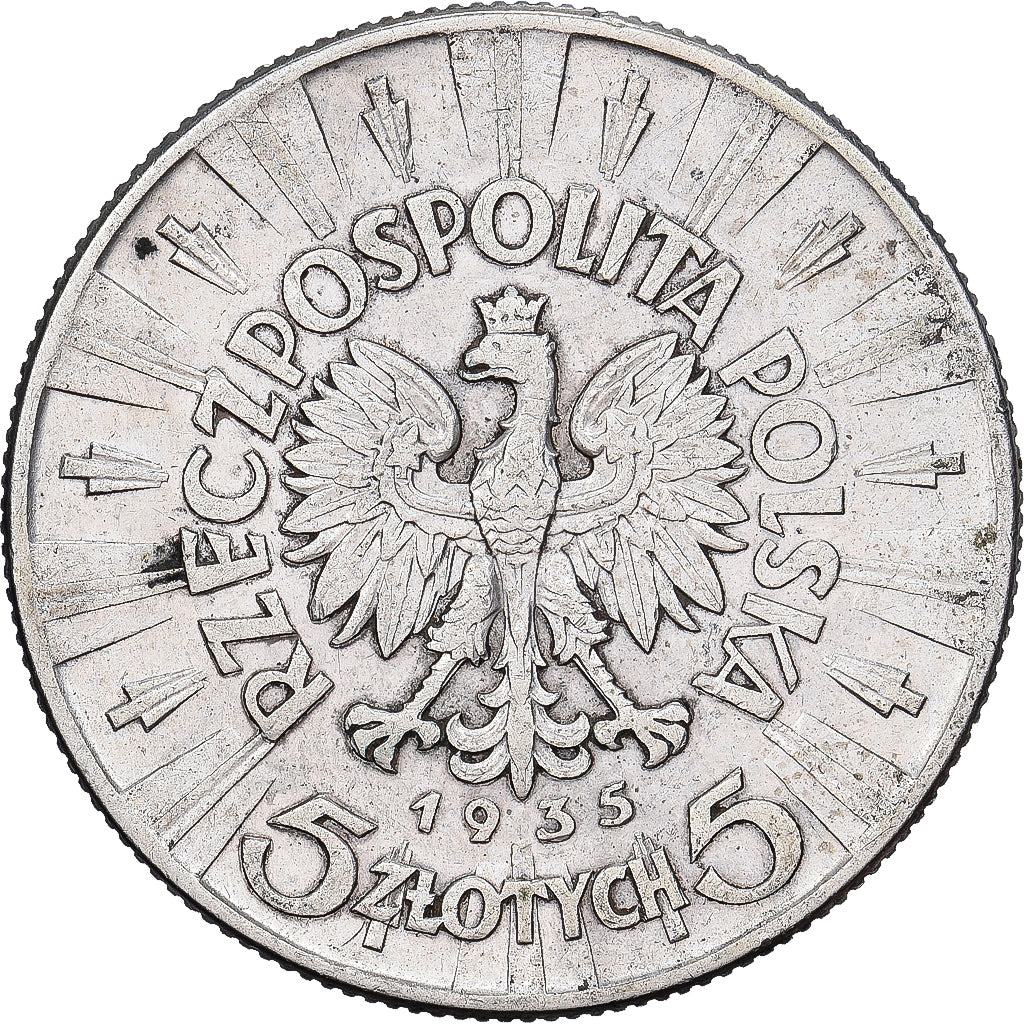 Polónia, 5 Zlotych, 1935, Warsaw, Prata, EF(40-45), KM:28