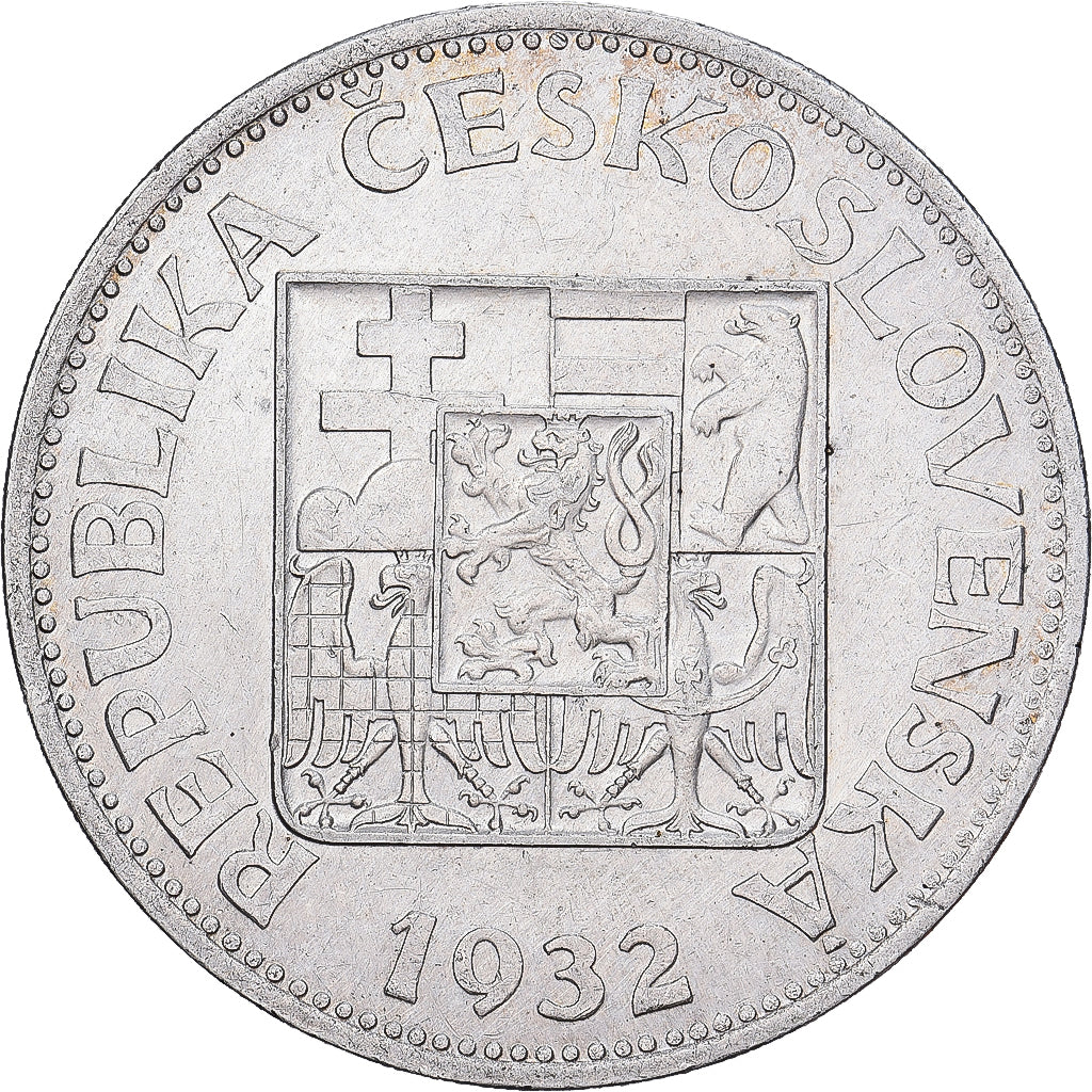 Checoslovaquia, 10 Korun, 1932, Kremnica, Plata, MBC, KM:15