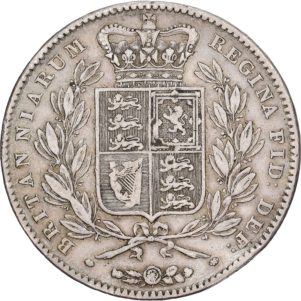 Reino Unido, Victoria, Crown, 1845, London, Prata, VF(30-35), KM:741