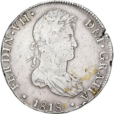 Peru, 8 Reales, 1818, Lima, Prata, VF(20-25), KM:117.1
