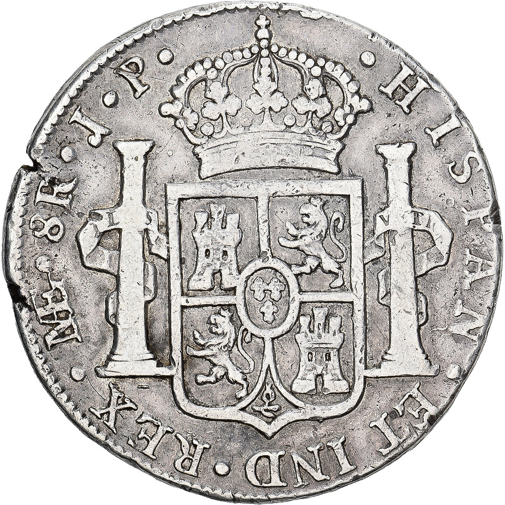 Perú, 8 Reales, 1818, Lima, Plata, BC+, KM:117.1