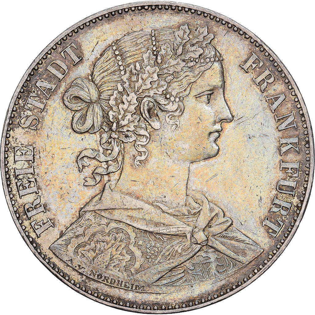 Free city of Frankfurt, FRANKFURT AM MAIN, Thaler, 1860, Frankfurt, Prata