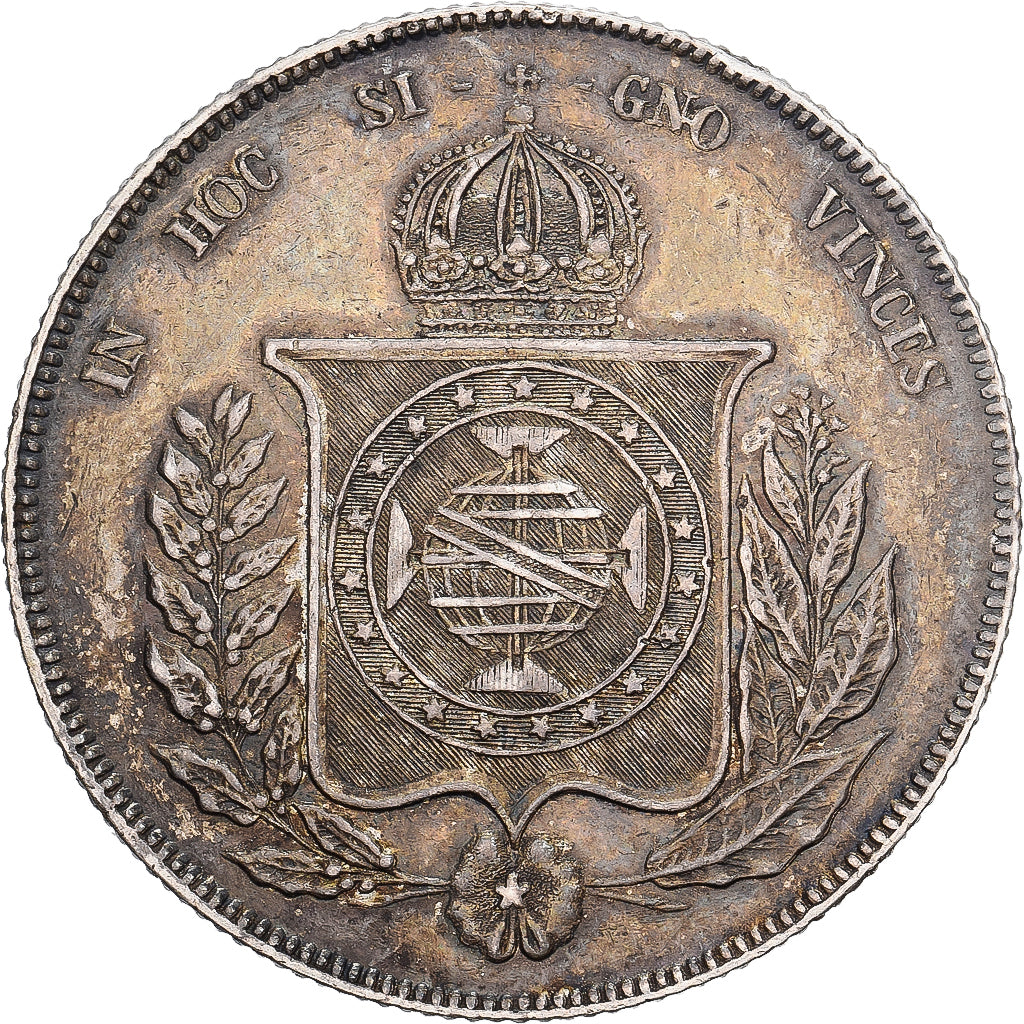 Brasil, Pedro II, 1000 Reis, 1860, Rio de Janeiro, Prata, AU(50-53), KM:465