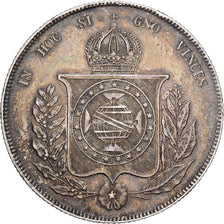 Brasil, Pedro II, 1000 Reis, 1860, Rio de Janeiro, Prata, AU(50-53), KM:465