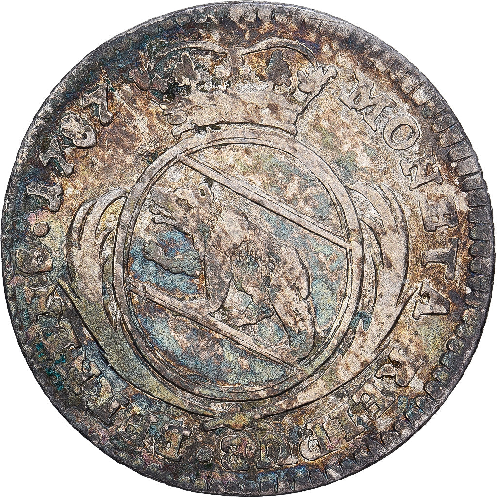 City of Bern, BERN, 10 Kreuzer, 1787, Bern, Zilver, ZF+, KM:120