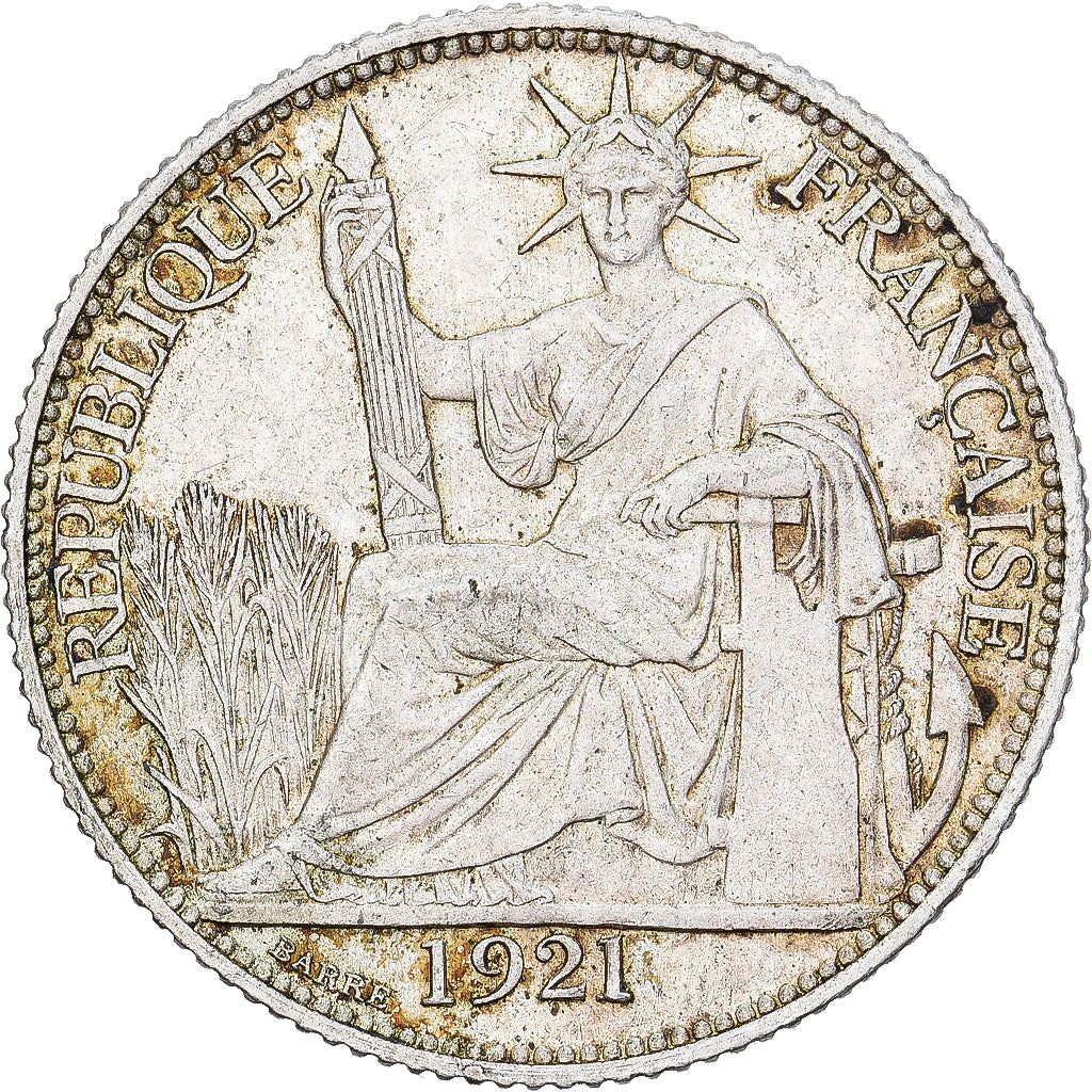 Indochina Francesa, 20 Cents, 1921, Paris, Plata, EBC, KM:17.1
