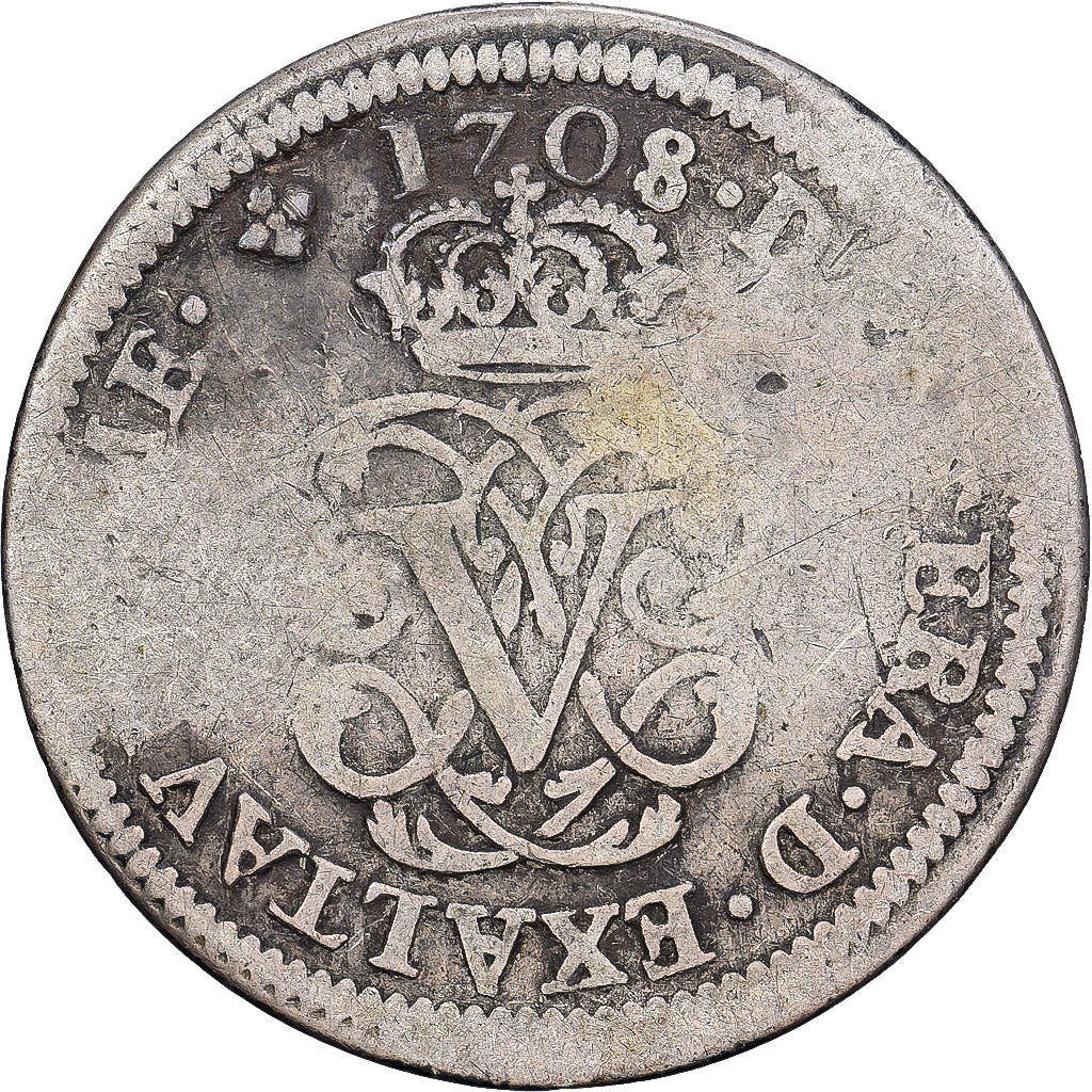 Espanha, Philip V, 2 Reales, 1708, Segovia, Prata, VF(20-25), KM:275