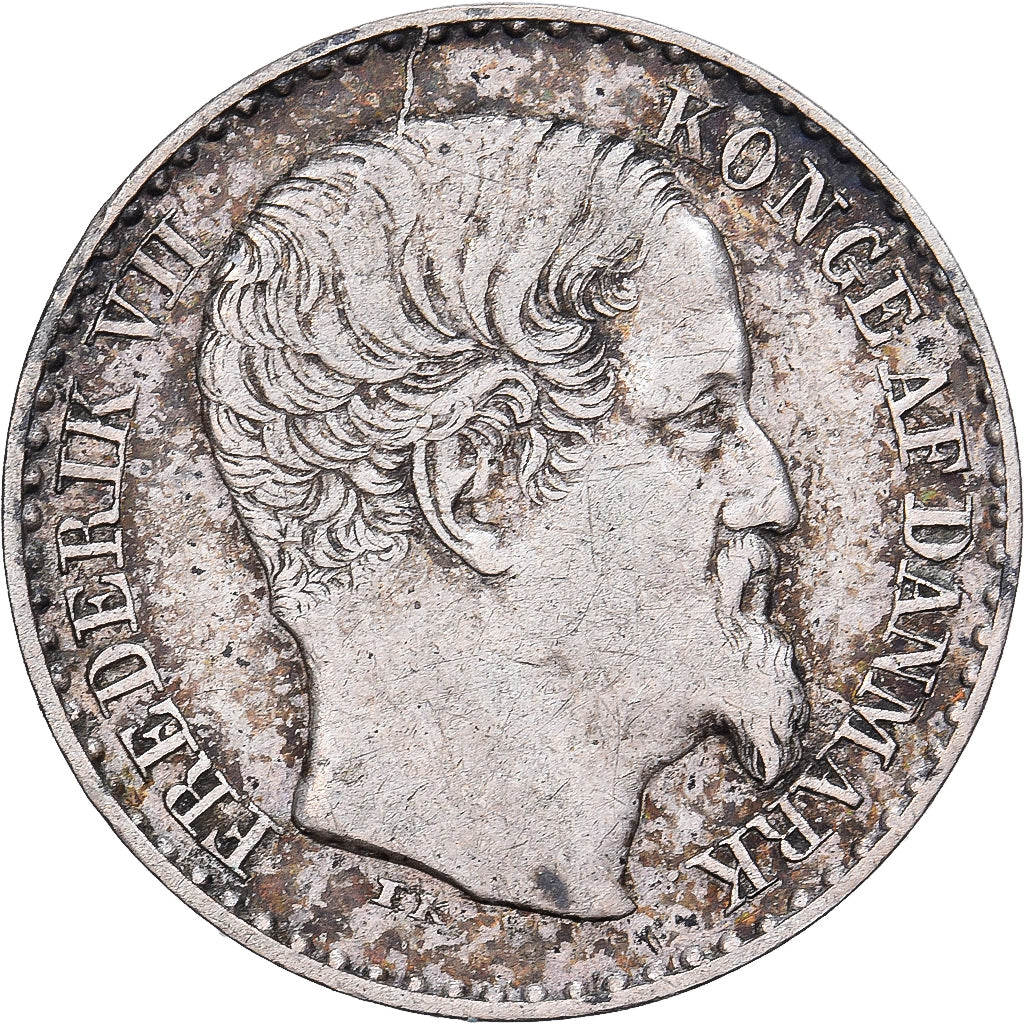 Índias Ocidentais Dinamarquesas, Frederik VII, 3 Cents, 1859, Altona, Prata