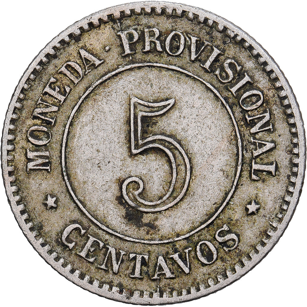 Perú, SOUTH PERU, 5 Centavos, 1879, Lima, Cobre - níquel, MBC+, KM:197