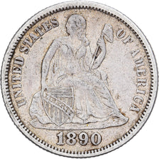 Stati Uniti, Dime, Seated Liberty Dime, 1890, Philadelphia, Argento, BB, KM:A92
