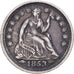 Estados Unidos da América, Half Dime, Seated Liberty Half Dime, 1853, New