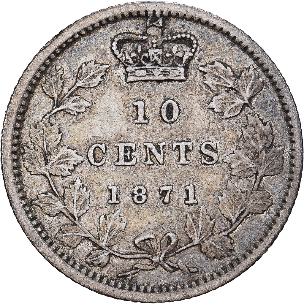 Canadá, Victoria, 10 Cents, 1871, Ottawa, Prata, VF(30-35), KM:3